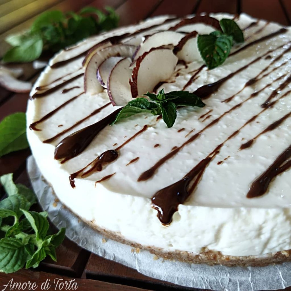 Cheesecake light con yogurt greco e cocco | Senza zucchero-senza burro