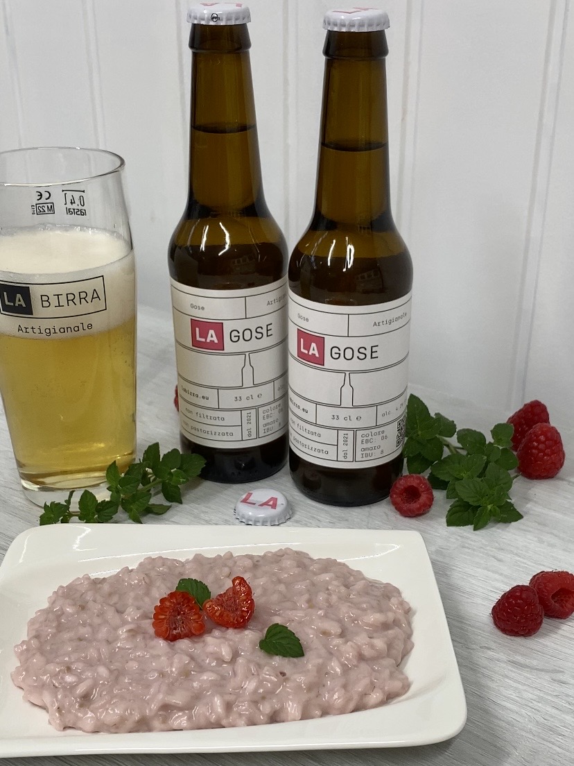 risotto alla birra e lamponi risotto alla birra e lamponi